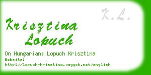 krisztina lopuch business card
